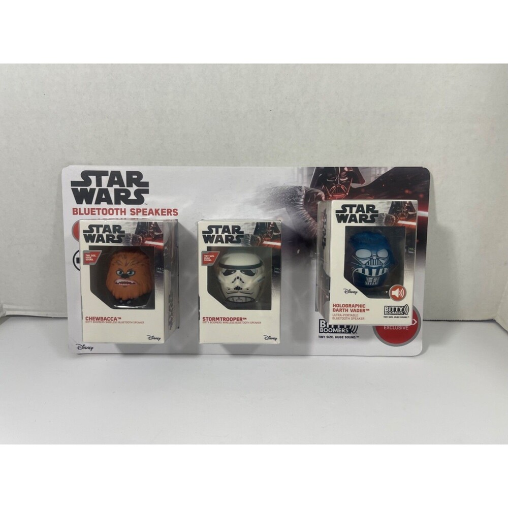 STAR WARS Bitty Boomers BLUETOOTH speakers 3 pack Chewbacca Stormtrooper Vader